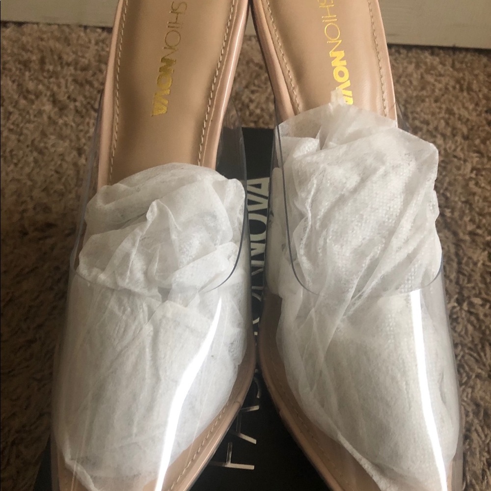 clear heels